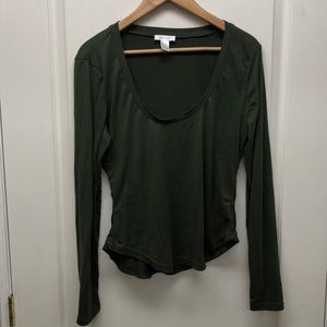 Revamped crop top in army green colour